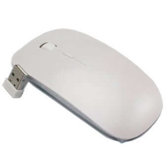 USB Mini Optical Mouse Wireless with Crystal Box packing 1600 DPI Model M019 - Putih