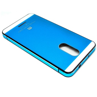 Hardcase Aluminium Tempered Glass Hard Case untuk Xiaomi Redmi Note 3 - Note 3 Pro - Biru-Putih