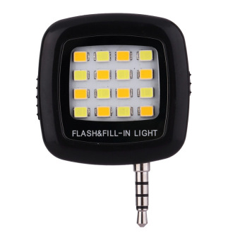 GAKTAI Portable Rechargeable Mini 16 Selfie Flash LED Camera Lamp Light For All Phone (Black) - intl