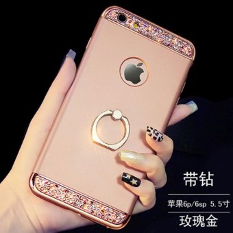 Iphone6p/6sp mobile phone shell apple 6p/6sp mobile phone sets of luxury anti fall cover all mobile phone hard shell and film 5.5 inch - intl