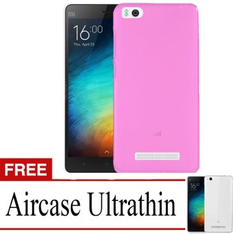 Case Ultrathin Soft Case for Xiaomi Mi4C - Pink Clear + Gratis Ultrathin