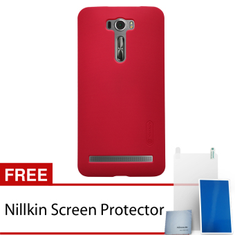 Nillkin Asus Zenfone 2 Laser ZE601KL Super Frosted Shield Hard Case - Original - Merah + Gratis Nillkin Screen Protector