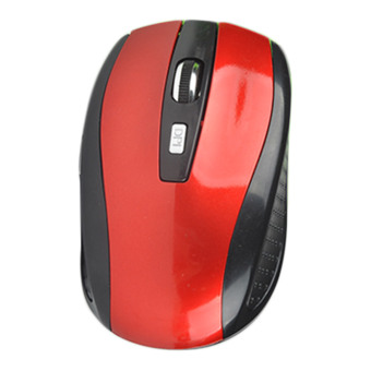 Moonar Fashion 2,4 gHz Mouse Nirkabel USB Mouse Optik Nirkabel Penerima (Merah)