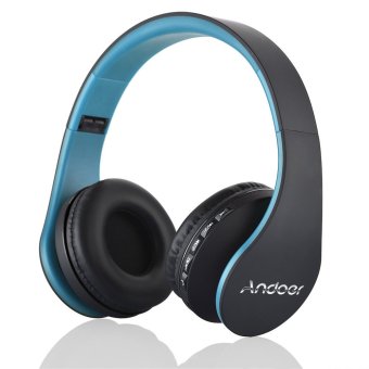 Andoer LH-811 Digital Nirkabel Bluetooth Headphone (Biru)