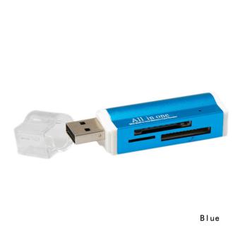 Fancyqube desain Mini multifungsi USB pembaca kartu untuk SD/TF - hitam, biru, emas, Ungu - International