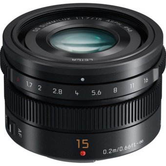 Panasonic LUMIX G Leica DG Summilux 15mm f/1.7 ASPH. Lens - Hitam