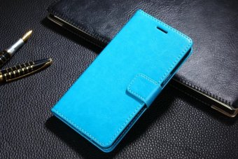 PU Leather Luxury Wallet Flip Stand Cover Case for Samsung Galaxy On7 O7 G600 G6000 (Blue)