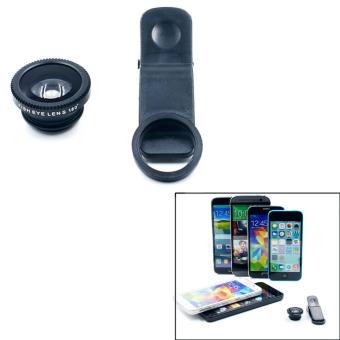 Universal 180 Degree Clip-on Fisheye Fish Eye Lens for Smartphones Tablet PC Black - intl