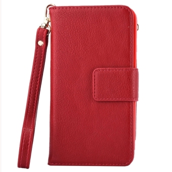 For Samsung Galaxy S7 Edge / G935 Business Wallet Style Horizontal Flip Leather Case With Photo Frame and Holder and Card Slots and Lanyard(Red)