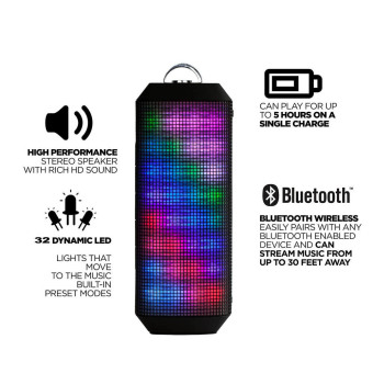 YM-339 Color-Changing Dancing Light Bluetooth Speaker Stereo Sound Dynamic LED Lights