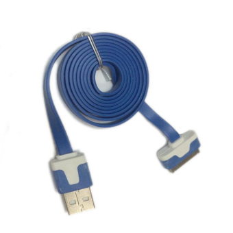 Cantiq Cable Data Charging Charger Cable USB Flat 30pin For Apple iPhone 4/4s/ iPad - Biru