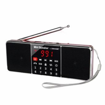 LUOMO LED Screen Display L-288 Portable AM FM Stereo Radio with Wireless Speaker MP3 Player (Black) - intl