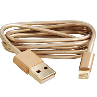 Beauty Apple 8 Pin USB Sync Data Charging Charger Cable Cord for Apple iPhone 5 5G Original - Gold/Emas
