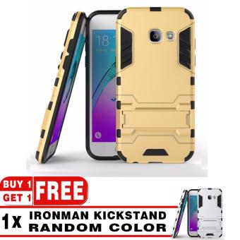 ProCase Shield Rugged Kickstand Armor Iron Man PC+TPU Back Covers for Samsung Galaxy A5 2017 - Gold + Free ProCase IronMan Kickstand