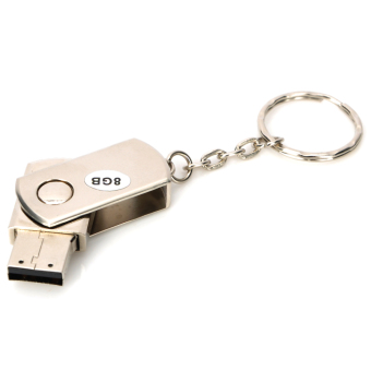 ZUNCLE Rotation Aluminum USB 2.0 Flash Drive Keychain 8GB (Silver)