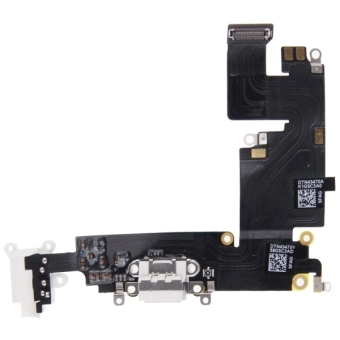 Charging Port Dock Connector Flex Cable Replacement for iPhone 6 Plus (White)