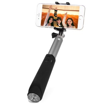 TimeZone 120 cm z 07-9 bluetooth remote mengendalikan selfie Monopod kamera dengan rana pemegang klip dan tumpuan kaki tiga untuk iPhone 6/6 Plus (Abu-abu)