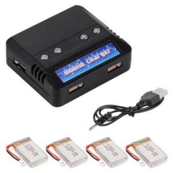 XCSource 4X 3.7V 800mAh Battery + Charger for Syma X5C X5SC X5SW Drone Quadcopter