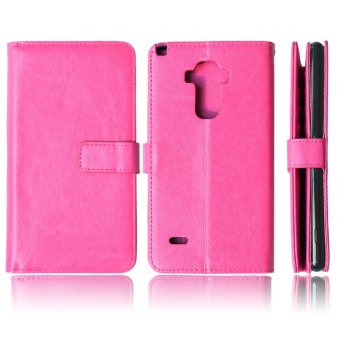Moonmini PU Leather Flip Stand Wallet Card Slots Case Cover for LG G Stylo / LG G4 Stylus - Hot Pink (Intl) - intl