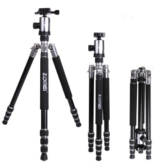 Zomei Z888 Portable SLR Camera Aluminium Tripod Monopod & Ball Head Portable Compact Travel Up to 20lbs For Canno,Nikon,Sony and Universal Cameras and Video Camera Silver Grey Color - intl