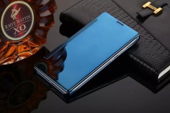 For Huawei Mate 8 Hybrid Leather +Hard Plastic Flip Plating Case For Huawei Ascend Mate 8 Luxury Clear View Display Mirror Cover - intl