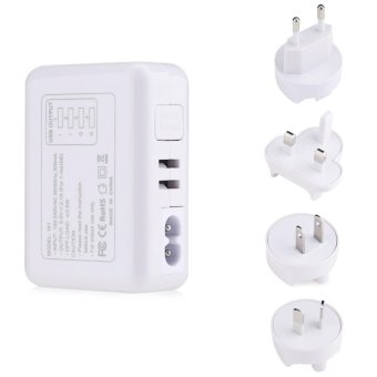 Abusun Universal 4 USB Port Charging Adapter US/AU/UK/EU Plug AC 2.1A Wall Charger Kit for Travel Home for iphone 6 6s plus Android - intl