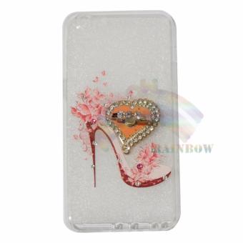 Rainbow Oppo F1s Selfie Expert A59 Softshell Animasi Paint Girly + Pearl Phone Holder Ring / Case Flower / Case Beauty / Softshell Lukisan / Soft Case Drawing / Softcase Ring / Casing Motif Oppo - Cinderella High Heels + Holder Love