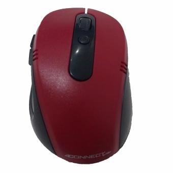 4connect Optical Wireless 2.4GHz Mouse -Red