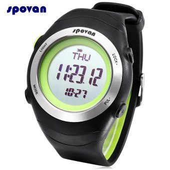 S&L SPOVAN SPV908 Male Digital Sport Watch Heart Rate Tracker 3D Intelligent Pedometer SPL Wristwatch (Green) - intl