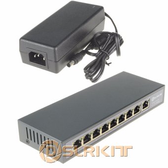 DSLRKIT 15V 120W 9 Ports Passive PoE Injector Ethernet Switch for Ubiquiti Mikrotik sPoE - intl