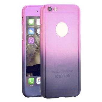 EOZY PC 360 Degree Full Body Protection Gradient Stitching Color Phone Case For iPhone 6 Plus/6s Plus (Pink and Purple)