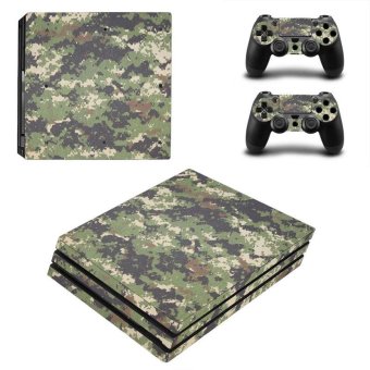 Camouflage Series Vinyl Game Protective Skin Sticker For Playstation 4 Pro Decal Cover Sticker For PS4 Pro Console +2 Controller ZY-PS4P-0014 - intl