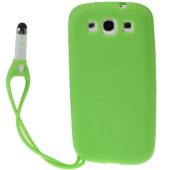 Multi-purpose Silicone Protective Case with Stylus Touch Pen for Samsung Galaxy SIII / i9300 - Hijau