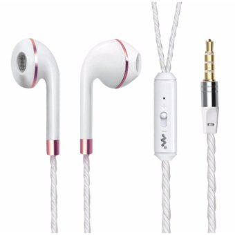 In mobile phone headset wire earbuds with tuning K wheat, transparent pearl line is suitable for all kinds of mobile phone MP3MP4 - intl