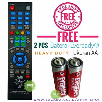 Multi™ Remote TV Pintar Bisa u/Kipas Angin + 210 Merek TV LED LCD HDMI Plasma + Free 2pcs Baterai AA Eveready®