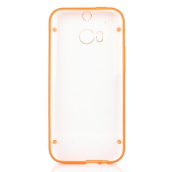 joyliveCY Hard Protector Skin Luminous Tpu+Pc Transparent Case Cover Clear Back Protective For Htc One M8 Orange