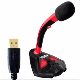Fengsheng Desktop USB Microphone Stand for Computer Laptop PC - Gaming Mic Red - intl