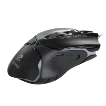 JEQANG JM-1969 800/1200/1800/2000DPI Professional 7 Colour Dazzle Light Gaming Optical Mouse (Black)