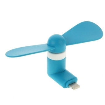 HAWEEL 3.5 inch Fashion Portable 8 Pin USB Phone Mini Fan with Two Leaves for iPhone 6 & 6 Plus / iPhone 5 & 5S / iPad Air(Blue)