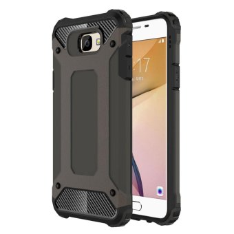 Dual Layer Case For Samsung Galaxy J7 Prime / On7 2016 Hybrid TPU PC Heavy Duty Armor Shock Absorbing Protective Cover Brown - intl