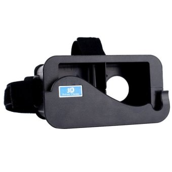 DIY Plastic Cardboard Head Mount Virtual Reality for Smartphone 4.3 - 6.3 Inch - Hitam