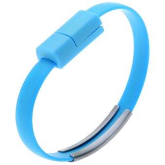 USB Wrist Silicone Bracelet Micro USB to USB for Smartphone - Biru
