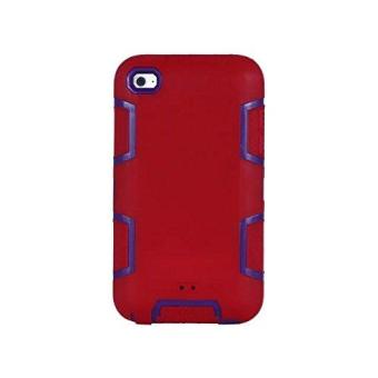 iPod Touch 4 4th Generation Case,CLOUDSEA 3 Layers Hard PC + Soft TPU Painting Design Shockproof Heavy Duty Armor Protective Case for iPod Touch 4/4th Generation/4th Gen Red+Purple - intl