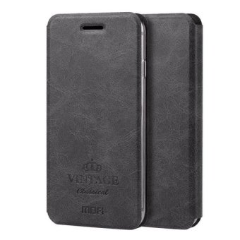 MOFI VINTAGE for iPhone 6 Plus & 6s Plus Crazy Horse Texture Horizontal Flip Leather Case with Card Slot & Holder(Black)  - intl