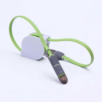 2 in 1 USB Cable 1M Retractable Sync Data Charger For Mobile Phone (Green) - intl