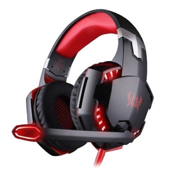 KOTION EACH G2200 USB Surround Sound Vibration Game GamingHeadphone Computer Headset with Microphone / LED Light (Black/Red) - intl
