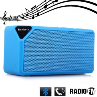 Mini X3 Wireless Bluetooth Speaker TF USB FM AUX Portable Speakerswith Mic Free Call for Android IOS(Blue) - intl