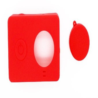 Akana's Silicon Case And Lens Cap Rubber For Xiaomi Yi Sport Camera - Merah