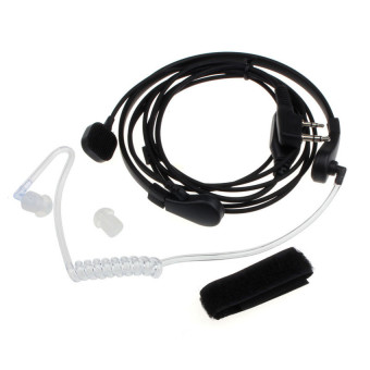 Throat Mic Headphone PTT for Baofeng UV5R UV3R BF-888 BF-999(Black)