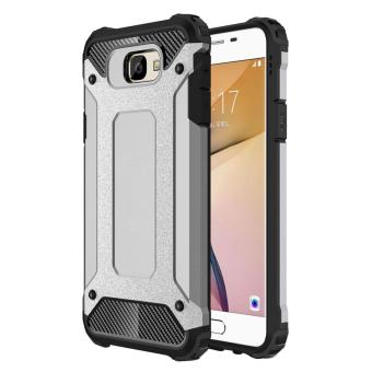 Dual Layer Case For Samsung Galaxy J7 Prime / On7 2016 Hybrid TPU PC Heavy Duty Armor Shock Absorbing Protective Cover Grey - intl